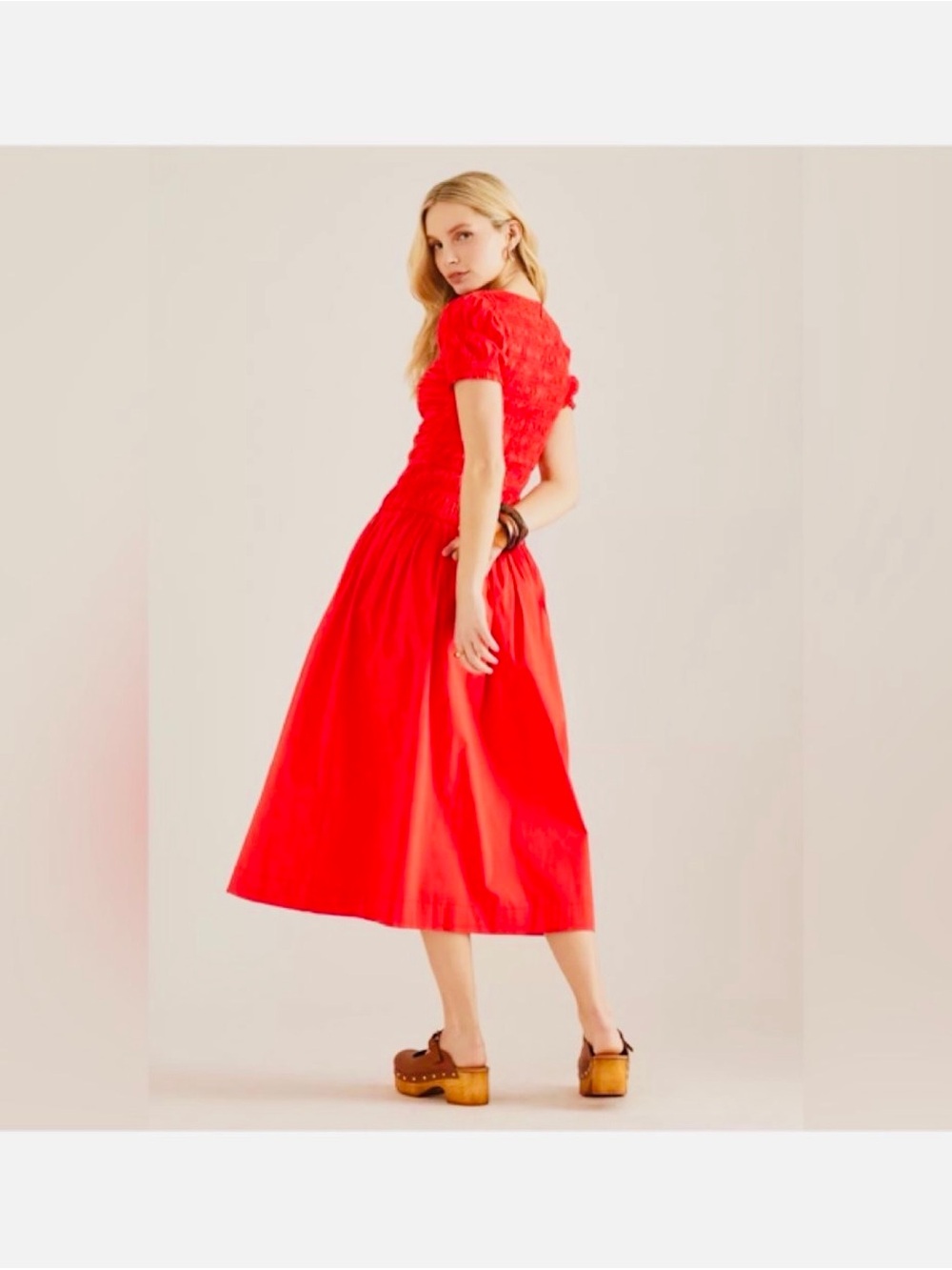 Anthropologie Damson Madder Saffy Midi Dress Red Alert NWOT Size 16 - Picture 4 of 10